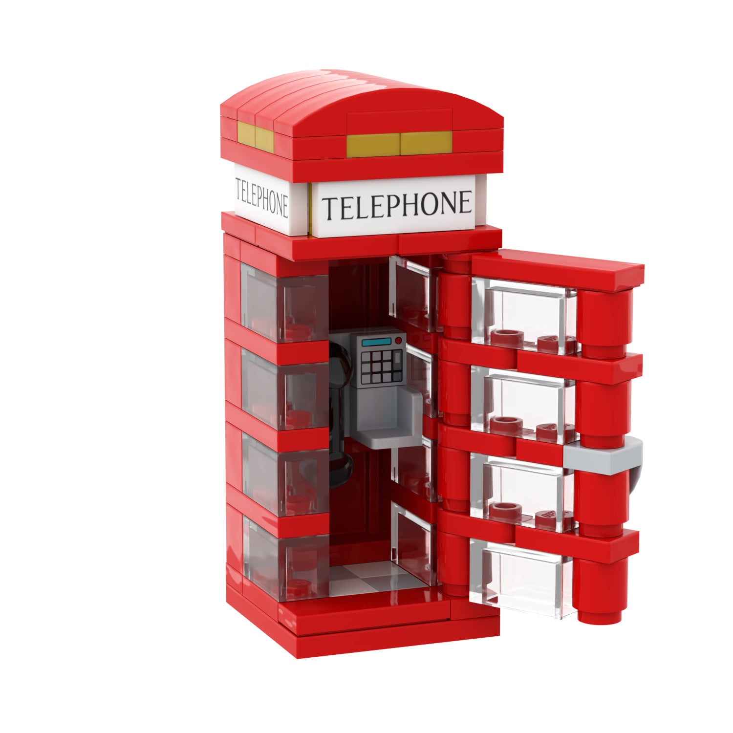 UK Phone Box Set - Brick Building Set - Made Using LEGO® Parts